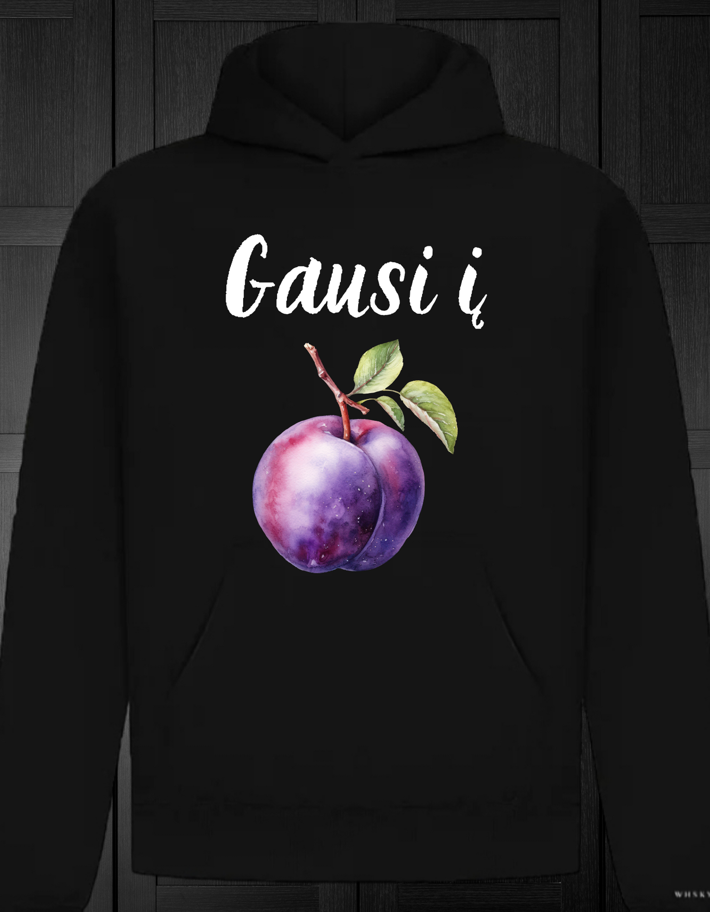 Gausi į slyvą džemperis su kapišonu